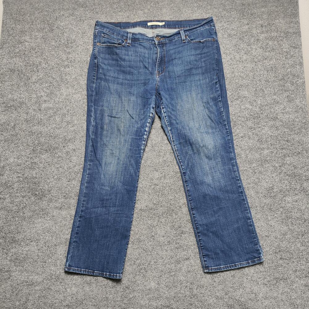 Levis Classic Bootcut Jeans Womens 18W Plus Medium Wash Blue Studded Denim